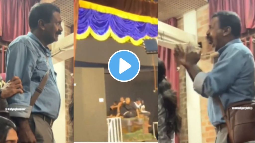 by watching the child performance on stage brings tears in father eyes