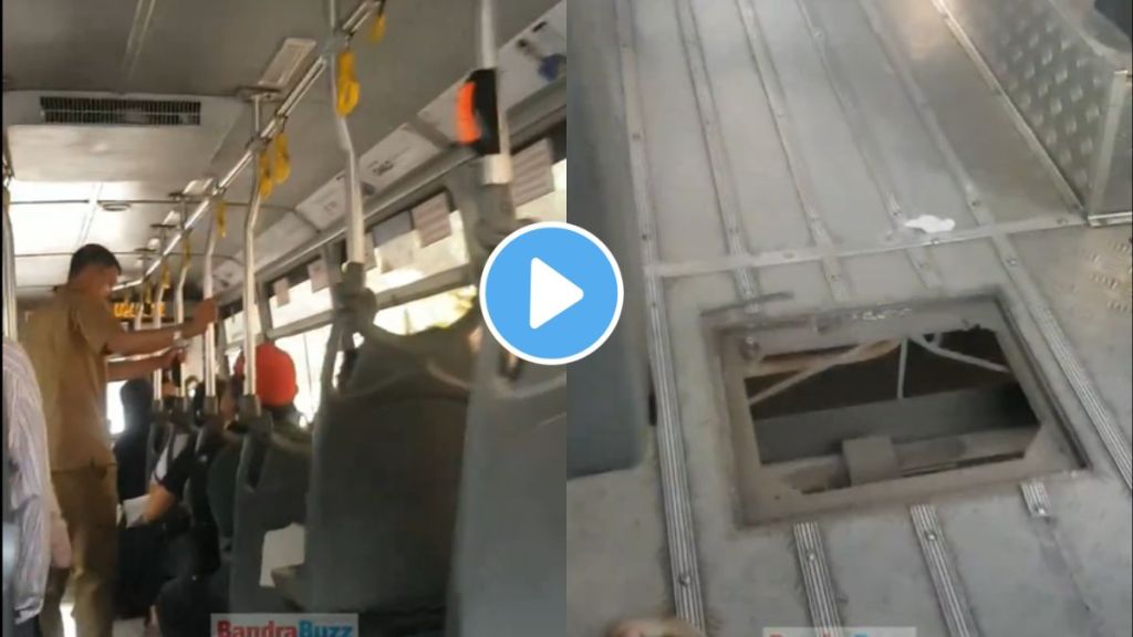 A passenger noticed a dangerous hole in the floor of best bus A passenger noticed a dangerous hole in the floor of best bus