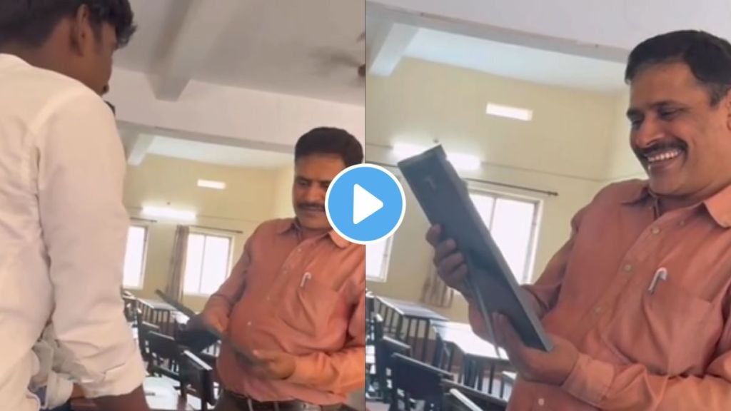 a student draw sketch of his teacher
