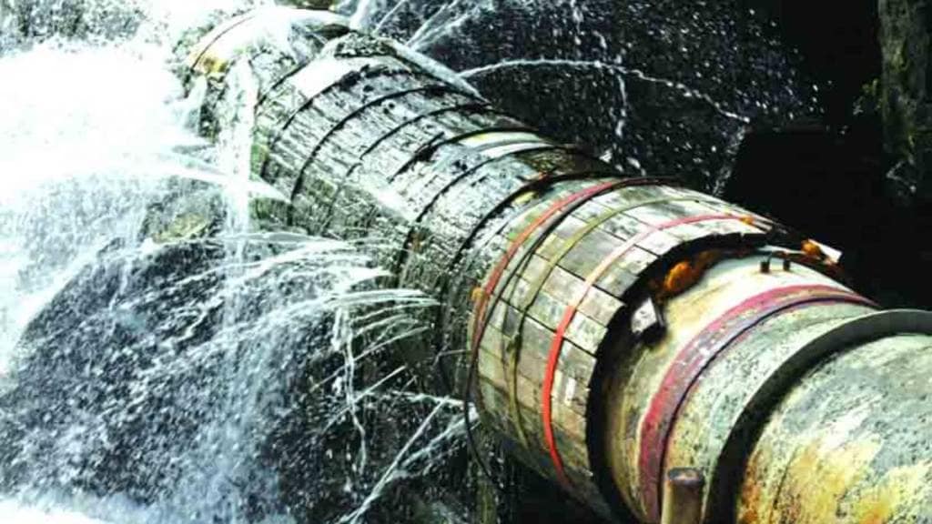 leakage in water pipeline affect water supply in bhandup