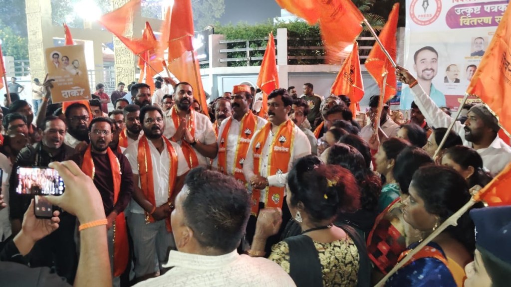 Protest by Thackeray group in Pimpri after President Rahul Narvekar decision on Shiv Sena Pune news