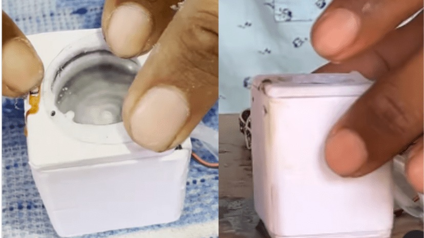 Andhra Pradesh man makes world's smallest' washing machine Watch how it works