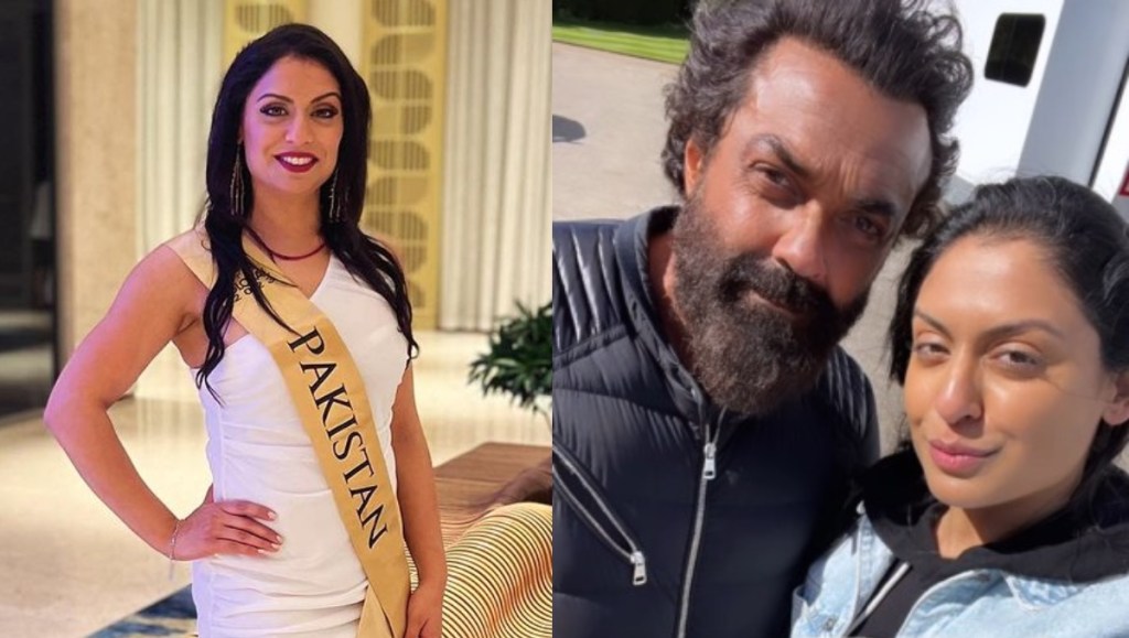 Animal bobby deol second wife shafina shah miss pakistan world