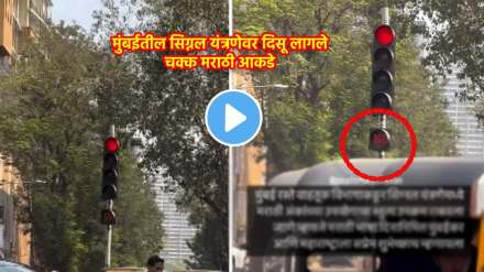 marathi figures display on signal system in Mumbai occasion of marathi bhasha gaurav din 2024 viral video