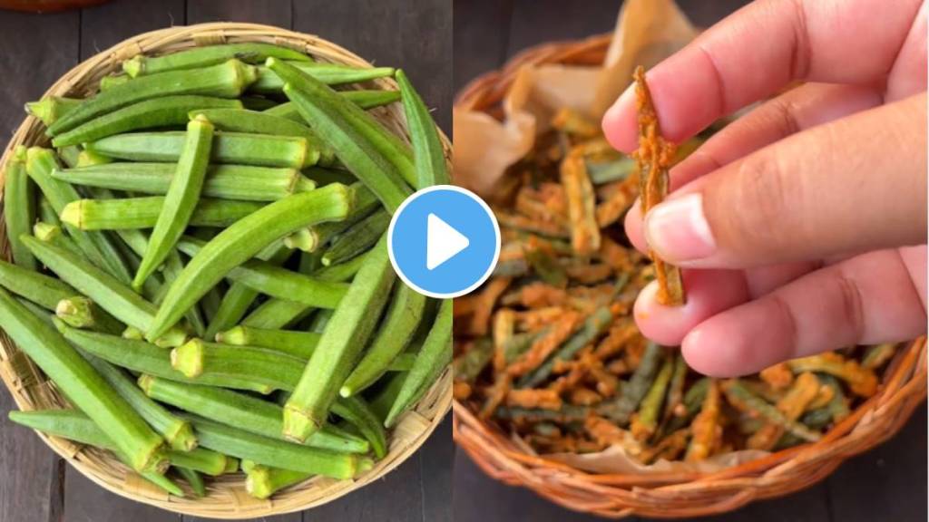 Tired of eating Bhindi bhaji So made home made Kurkure Bhindi Okra in just ten minutes Note this crispy recipe