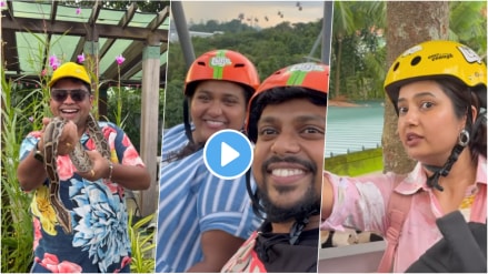 vanita kharat husband sumit londhe share singapore tour video