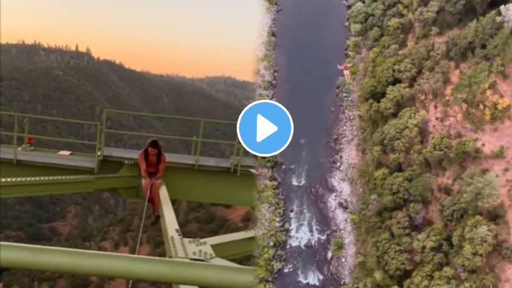 stunt video young girls stunt by jumping from height watching the video