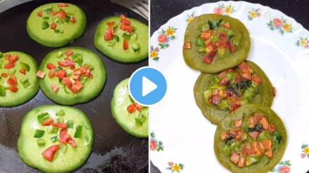 Quick healthy breakfast in ten minutes Make nutritious uttappa of semolina and spinach note down the recipe