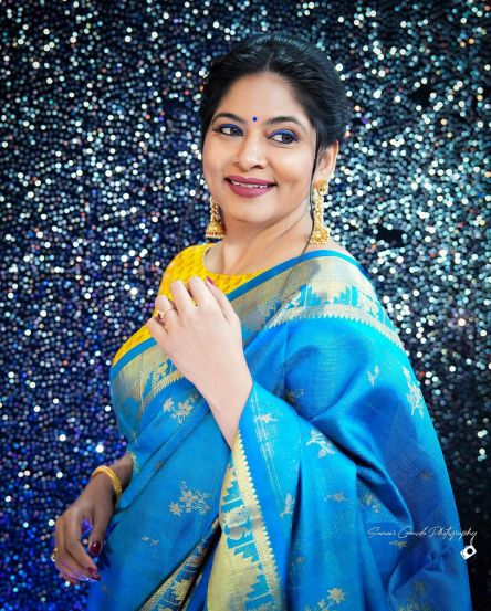 Shweta Shinde Sky Blue Saree