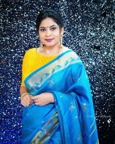 Shweta Shinde Sky Blue Saree