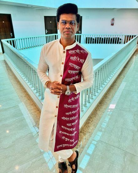Siddharth Jadhav Purple Blazer Suit