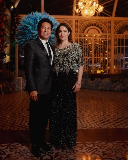 cricketer sachin tendulkar shared special photos anant ambani rashika merchant pre wedding event wife anjali and daughter sara also see