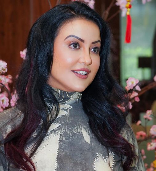 deputy chief minister devendra fadnavis wife amruta fadnavis post new stylish photos at singapore namaste bharat exhibition