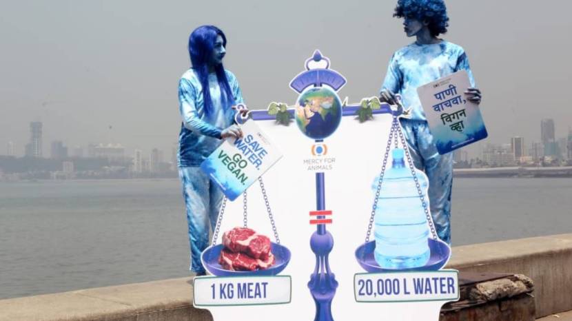 Mumbai News At Marine Drive Jal Devta and Earth Costume Wearing Social Workers Save Water Quotes on World Water Day