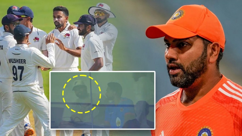 Rohit Sharma reaching Mumbai dressing room to support home team Rohit Sharma reaching Mumbai dressing room to support home team