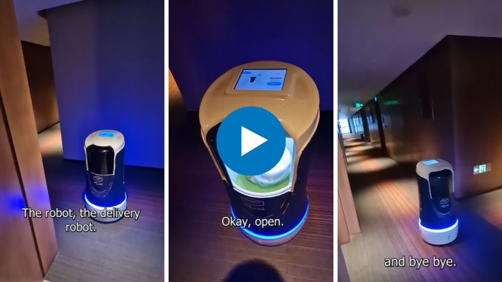 food delivery robot in chin viral video food delivery robot in chin viral video