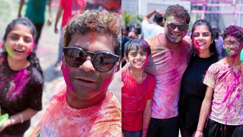 kushal badrike holi celebration with family