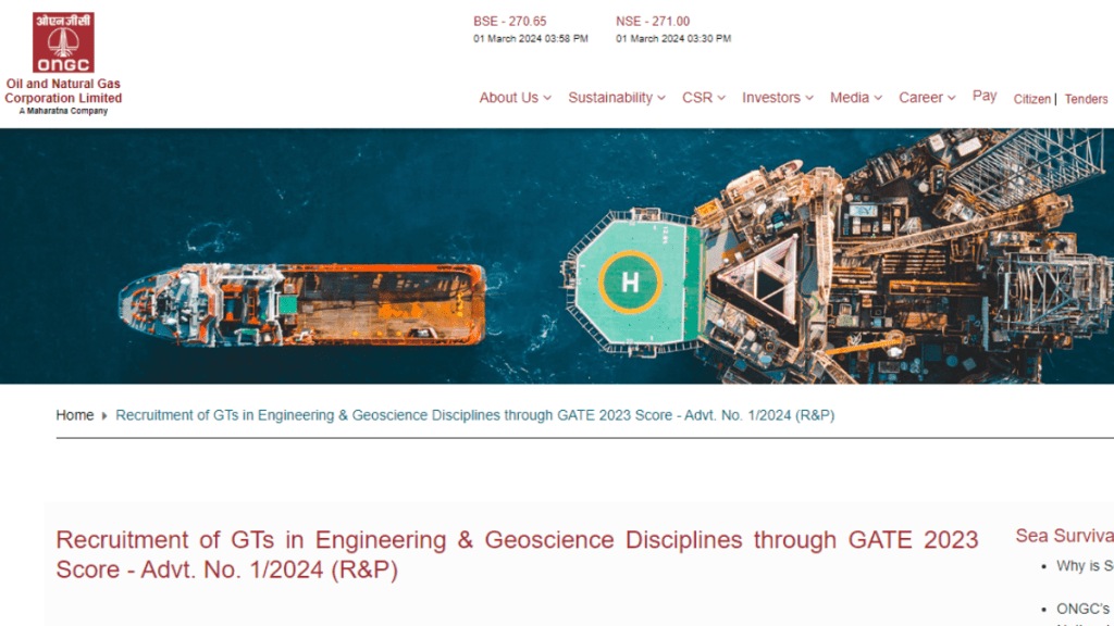 ongc recruitment 2024 apply for aee and other posts check salary