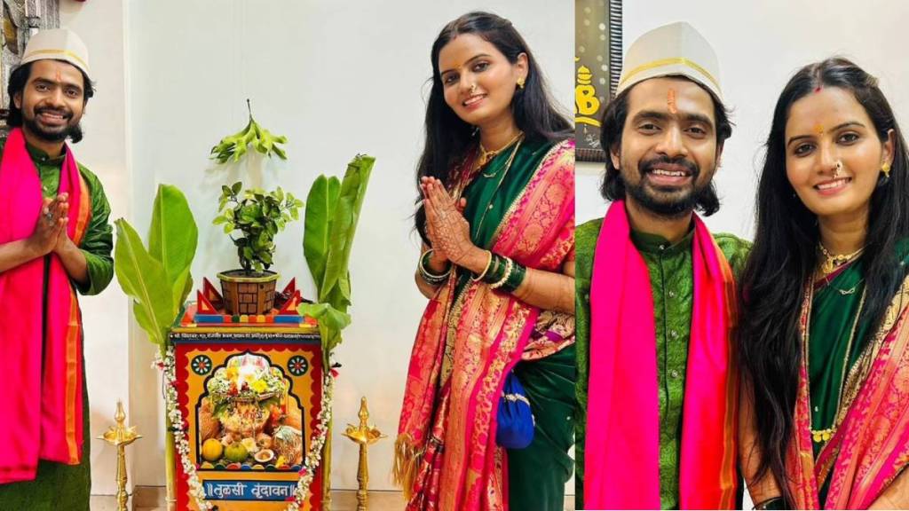 prathamesh parab and kshitija ghosalkar perform satyanarayan mahapooja prathamesh parab and kshitija ghosalkar perform satyanarayan mahapooja