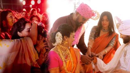 prarthana behere tie knot of pooja sawant and siddhesh chavan
