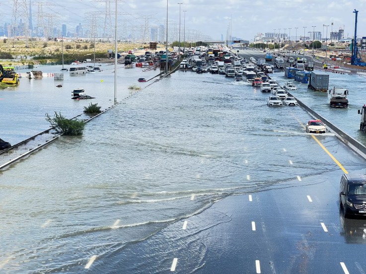 Dubai UAE Heavy Rainfall Floods Photos