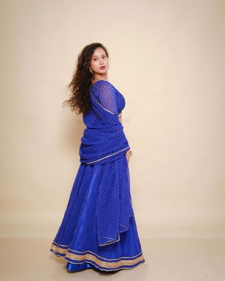 Gauri Ingawale Blue Lehenga Photoshoot