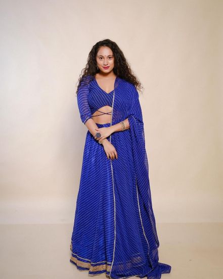 Gauri Ingawale Blue Lehenga Photoshoot