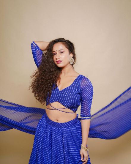 Gauri Ingawale Blue Lehenga Photoshoot