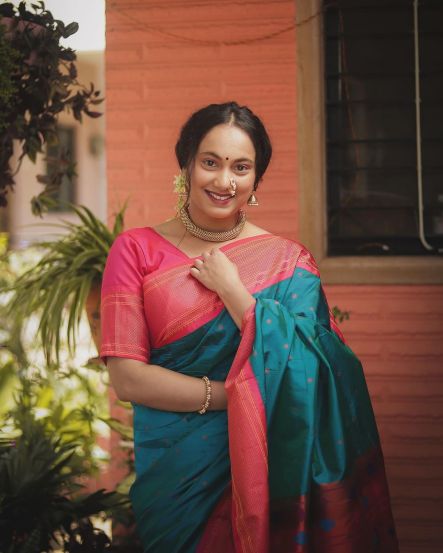Gauri Ingawale Blue Lehenga Photoshoot