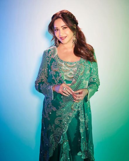 Madhuri Dixit Black Lehenga