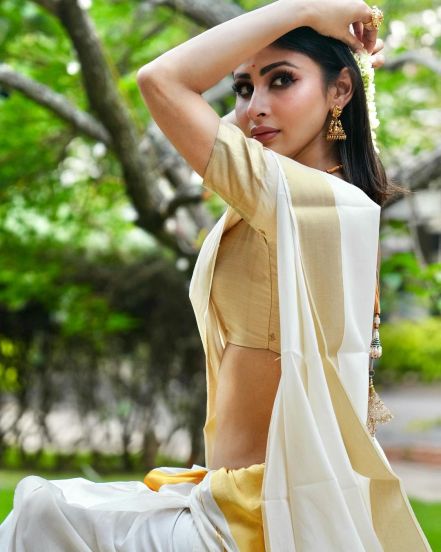 Mouni Roy Suraj Nambiar South Indian Look