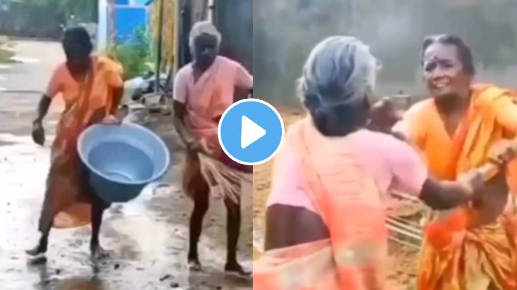old Women fighting on road old Women fighting on road