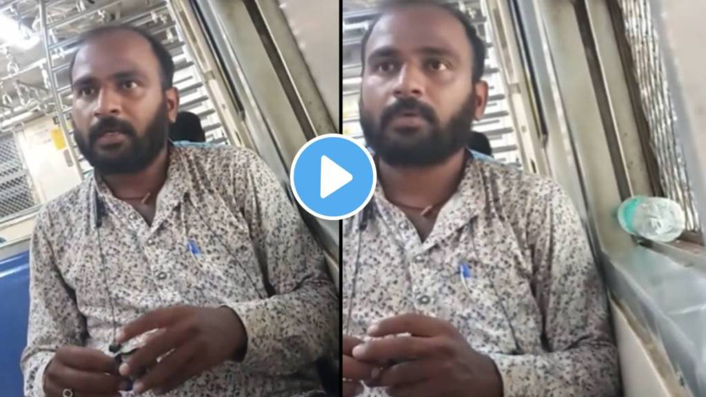 In Mumbai Local man casually throwing gutka packets outside from his window seat claiming that he pays maintenance