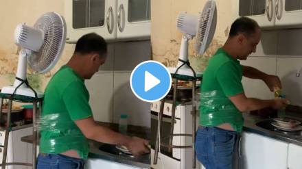 Viral Video avoid heat while cooking Man Desi Jugaad Works Watch This Amazing Idea And Funny technique
