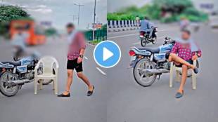 Viral Video Shows Man Sits On Chair And Parks Bike In Middle Of Road For Reel later Arrested watch ones