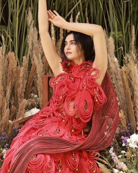 Adah sharma hot look in designer red gown worth lakhs photos viral
