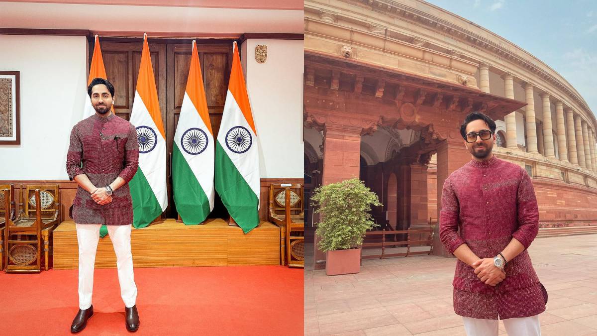 ayushmann khurrana visits the new parliament building