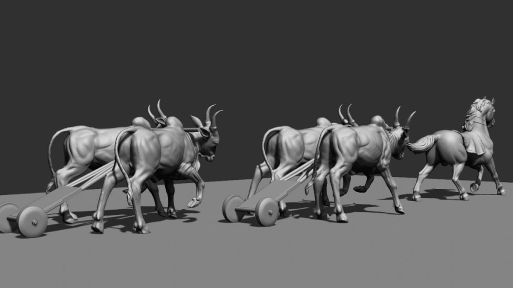 bullcart race sculpture created in bhosari