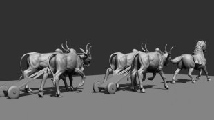 bullcart race sculpture created in bhosari