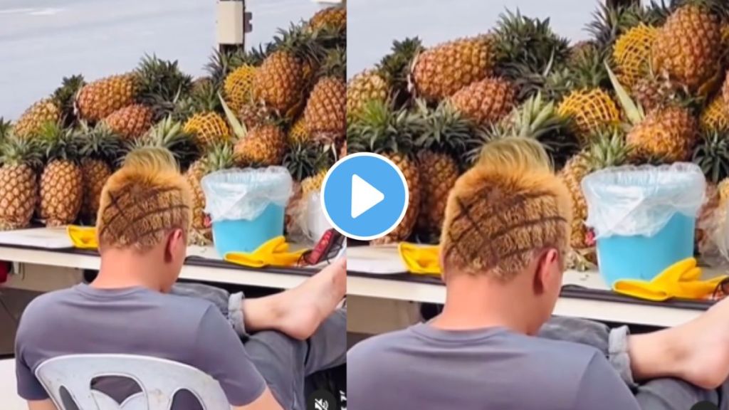 a pineapple seller hairstyle look like a pineapple