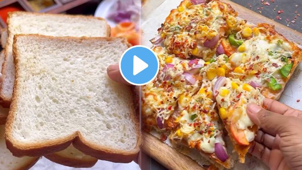 How to make cheese Bread Pizza at Home In Marathi Note Down The Recipe or Method From Viral Video