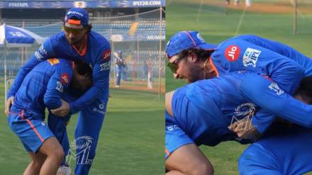 Ishan Kishan and Tim David Wrestling Video viral
