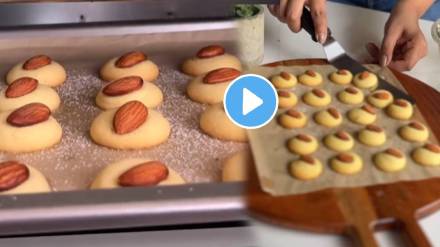 Want To Eat Something Special For Evening Snacks make Easy Perfect Buttery Home made Almond Butter Cookies Recipe