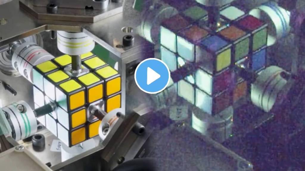 The company robot Solve Rubik Cube Puzzle Only 0.305 Seconds set Guinness World Records watch viral video The company robot Solve Rubik Cube Puzzle Only 0.305 Seconds set Guinness World Records watch viral video