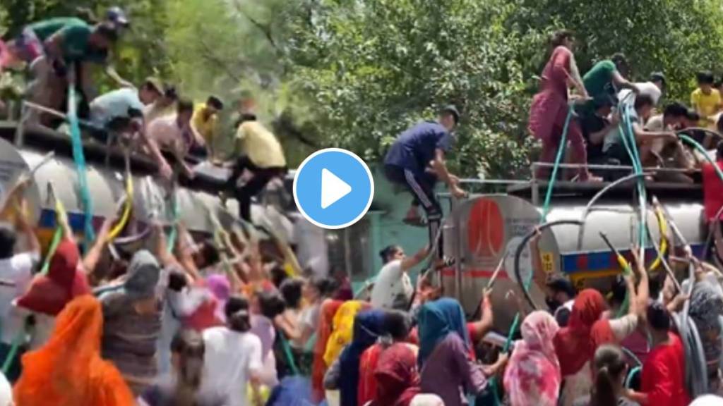 Delhi water crisis amid heatwave people seen risking their lives