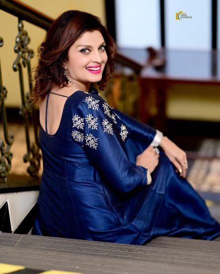 Varsha Usgaonker Blue Gown