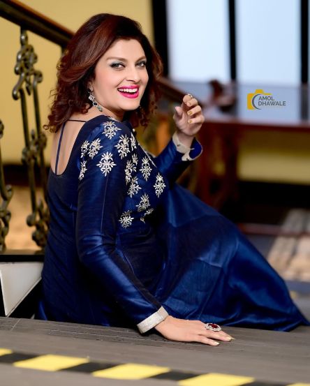 Varsha Usgaonker Blue Gown