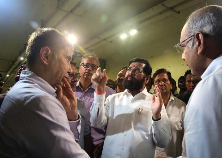 Chief Minister Eknath Shinde visit the actual spot of the leak of Mumbai Coastal Road at Mumbai 