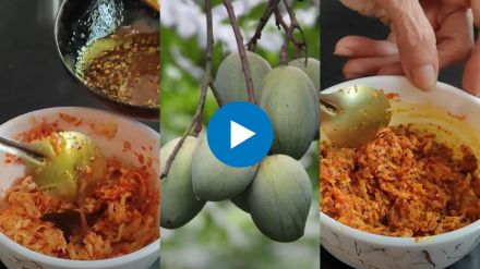 how to make raw mango pickle takku recipe