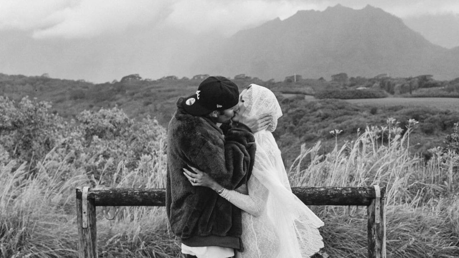 The lovebirds kissed each other passionately after taking the vows.